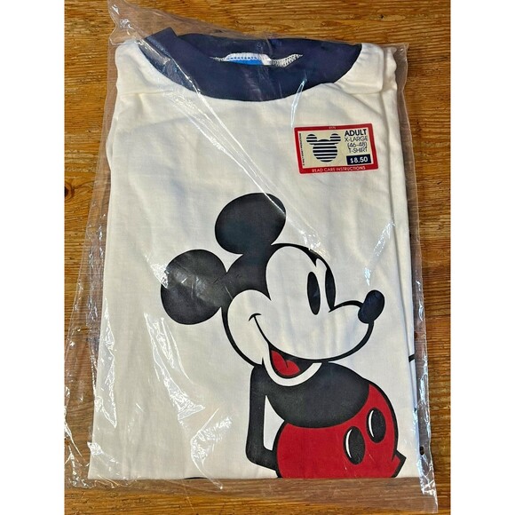 Vintage 1980s Disney Mickey Mouse Ringer T-Shirt Size XL Deadstock New With Tags - Picture 1 of 4